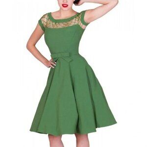 Tatyana Alika Fit & Flare Circle Green Dress size M